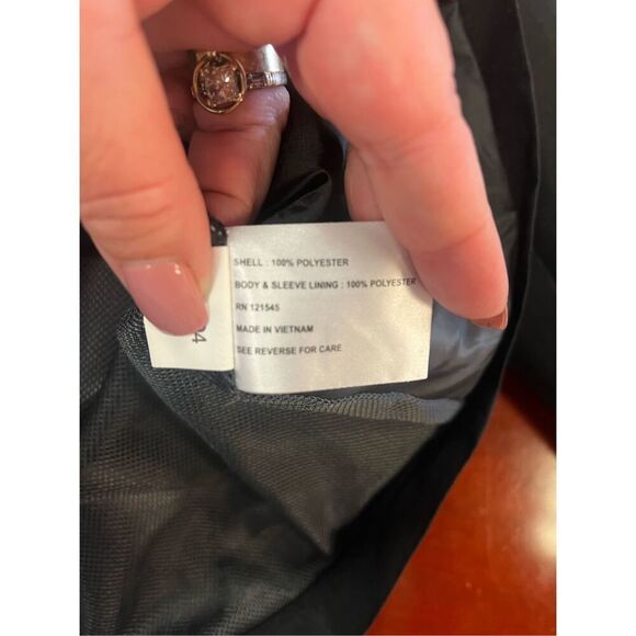 MK Michael Kors Black Bill Hooded Logo Sleeve Rain Jacket sz XL EUC Not Michael - Picture 10 of 10